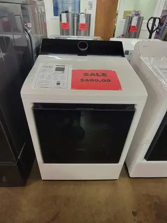 LG 7.3 Cu ft Smart Electric Dryer with Steam and EasyLoad Door Alpine White Mode