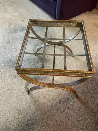 Bronze Metal Accent / Lamp Table