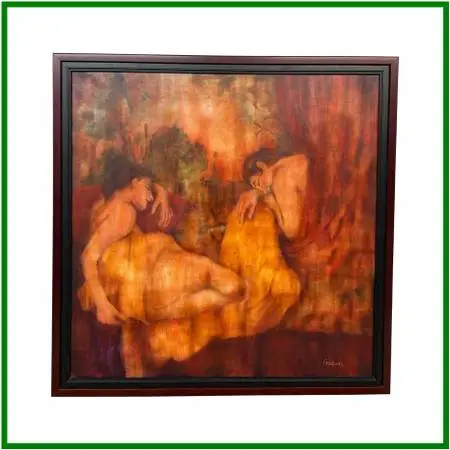 Jennifer Goodwin by The River Oil On Canvas Painting, Signed. Estima