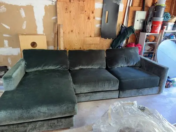 Green sofa couch sectional
