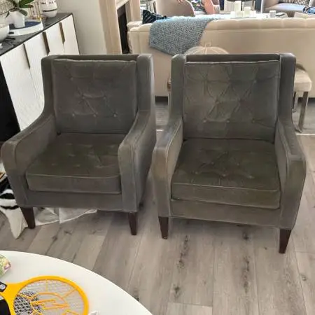 Pair of Arhaus Gray Arm Chairs