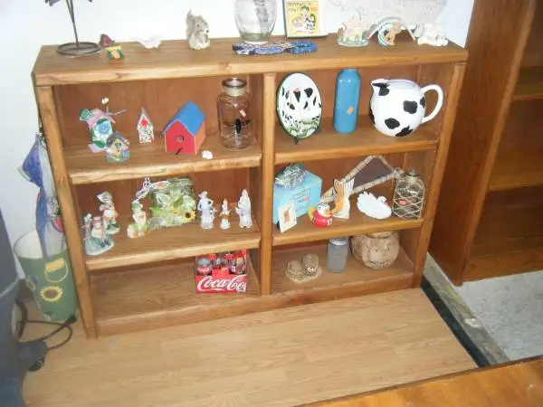 Oak Double Bookcase Or Shelf
