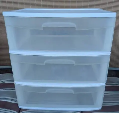 3 drawer plastic storage organizer