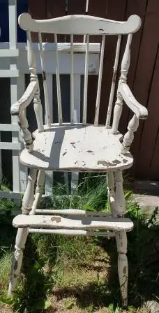Antique Childs doll high chair original milk paint Shabby