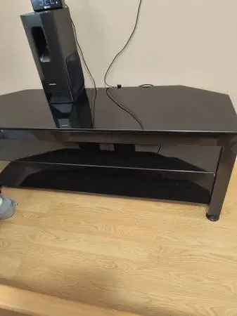 TV entertainment center (metal n glass)