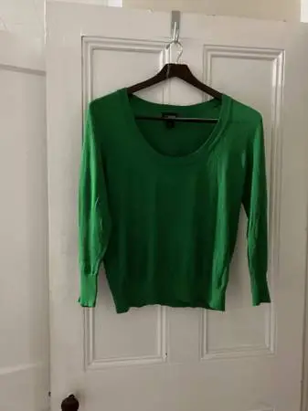 Green  100% cotton Sweater size 14/16