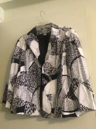 Practically-New Black & White Chicos Jacket