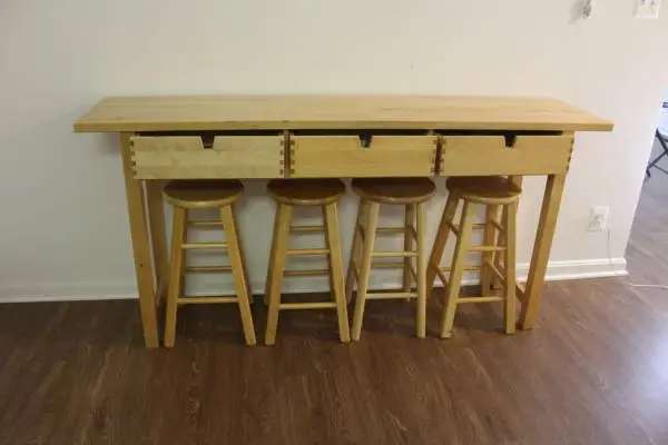 Wood Table w 4 Stool Chairs
