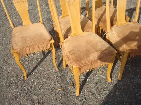 6 oak  chairs