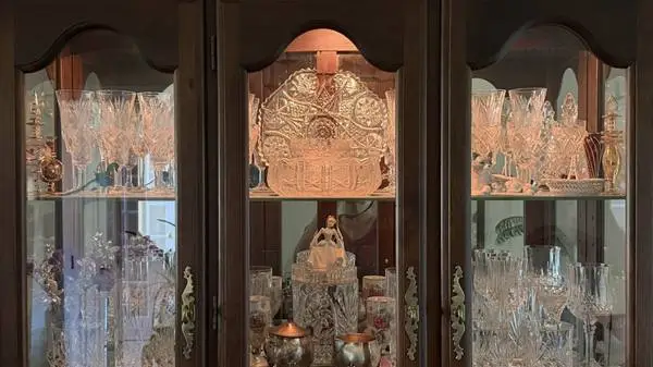 Glass Display Cabinet and Buffet - 2 Pieces - Solid Wood China cabinet