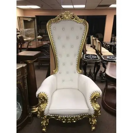 White and Gold Throne Chair