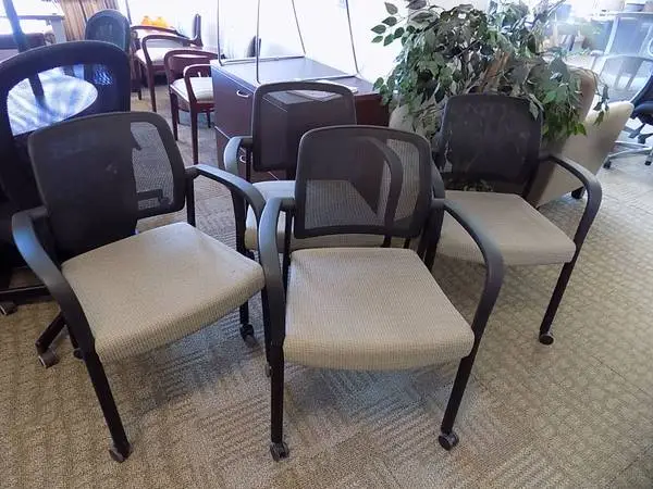Mesh rolling guest meeting flex back stack-able chairs each