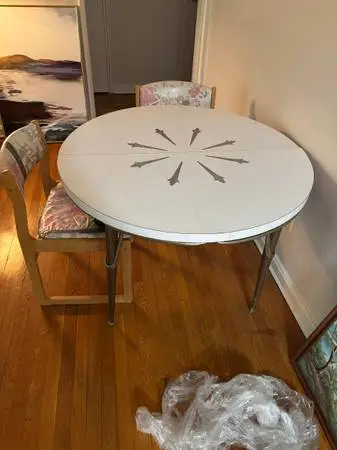 Mid-Century Modern Round Dining Table