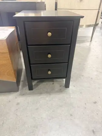 Lark Manor Anitrea Black 3-Drawer 16 W Nightstand Side Table