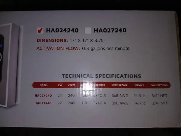 Eemax tankless hot water heater