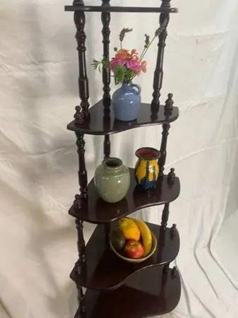 Vintage 5Tier Corner Shelf Circa 1940s Simply Gorgeous