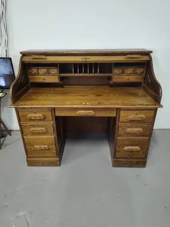 Rare letter desk with roll down top