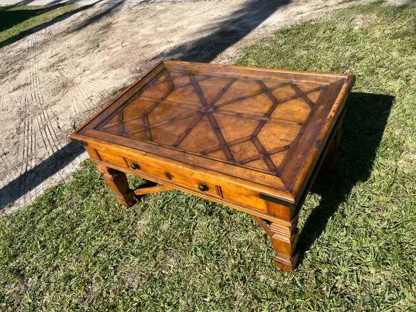 Hekman rustic solid wood coffee table