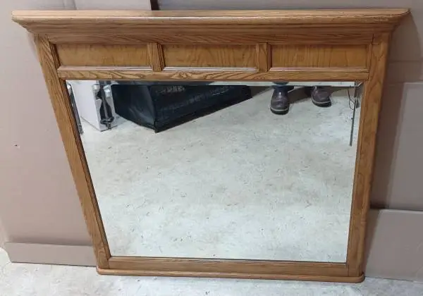 Wood Framed Mirror (Dresser/Wall) 43x41