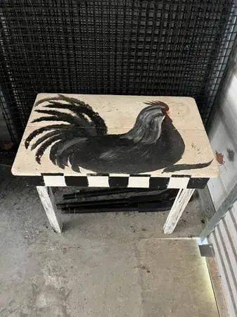 Hand Painted Solid Wood Rooster Table