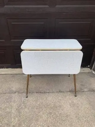 Vintage Retro Formica Dinette Drop-leaf Table w/ Folding sides