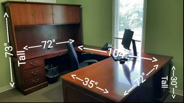 Large Executive Office Desk with Lighted Hutch $200 obo