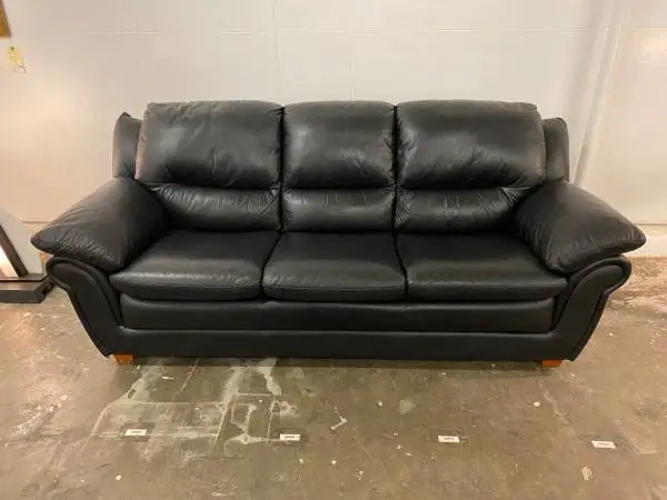 Black Leather Retro Sofa