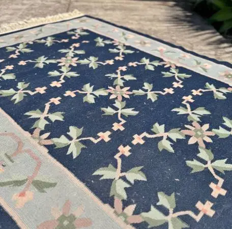 4x6 Art Deco Antique Vintage Chinese Floral Kilim Wool Area Rug
