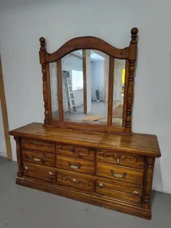 Bedroom dresser with mirror