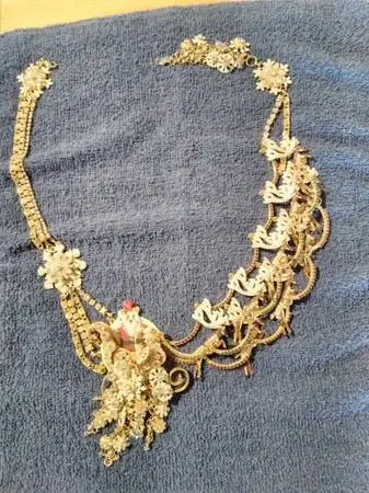 Santa and reindeer necklace, reduced