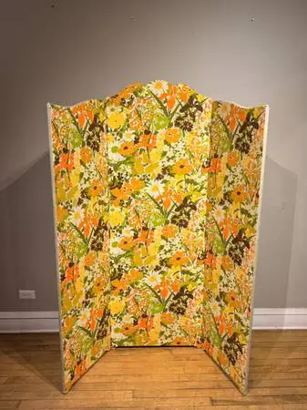 Vintage 1970s Floral Folding Screen