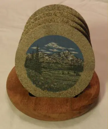 Stone coasters and rack
