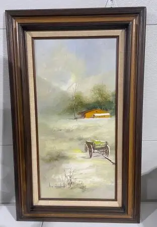 Beautiful Winter Farm Painting