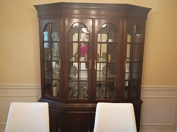 Solid Wood China Cabinet/hutch in a rich dark cherry finish