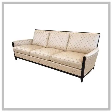 Donghia Golden Sofa With Exposed Wood Frame