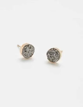 NEW GOLD DRUZY STUD EARRINGS by ADMIRAL ROW