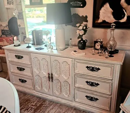 Distressed White Dresser