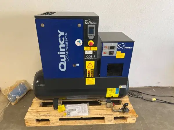 2024 Quincy 5 HP Rotary Screw compressor with Dryer