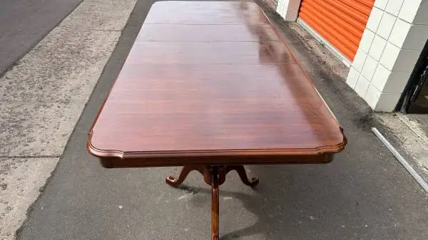 Vintage Queen Anne style dining table with extension large dining table L66”~L