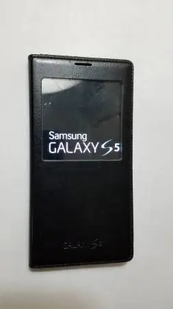OEM Genuine Samsung Galaxy S5 S-View Flip Slim Book Case Cover BLACK