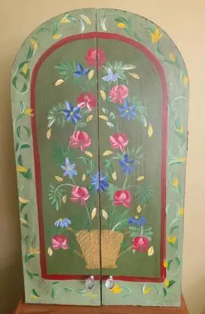 Gorgeous Whimsical Hand Painted Cabinet