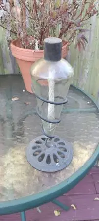 Set of two teardrop outside oil lamps