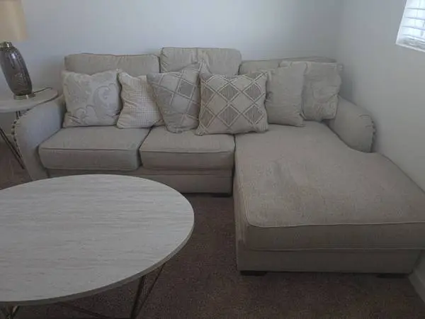 Beautiful Light Beige Sectional Sofa – Perfect for Apartments & Small