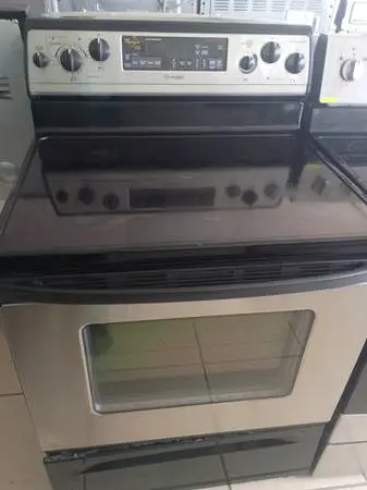 STOVE GLASS TOP WHIRLPOOL STAINLESS STEEL