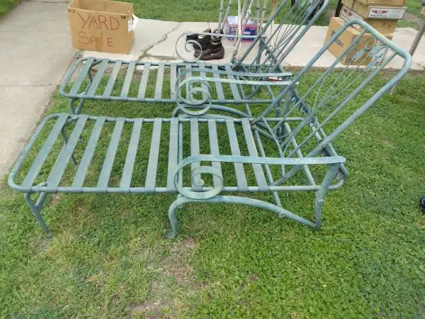 Vintage Wrought Iron Multi Position Chaise