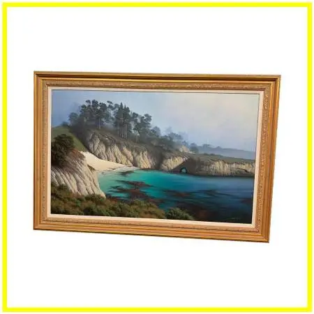 David Dalton Monterey Bay Cove Oil Painting, Signed