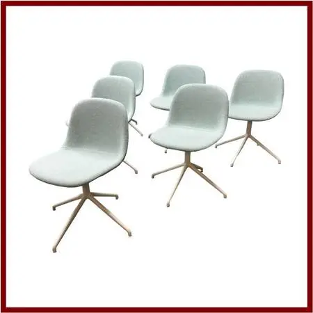Iskos-berlin For Muuto Fiber Swivel Dining Chairs, Set Of Six