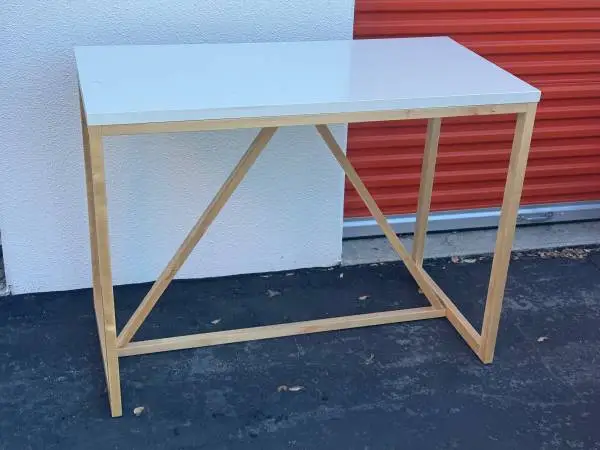 Kate and Laurel Kaya Counter-height Pub Table - 48x24x36 wood white ta