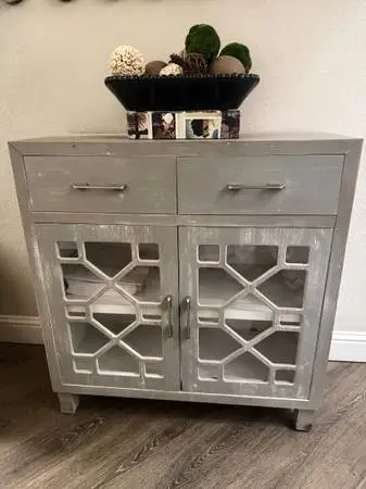 Modern Gray Accent Cabinet / Console Cabinet