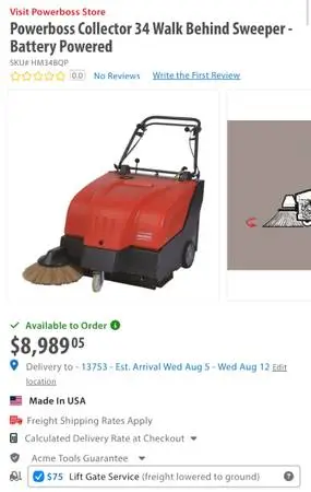 collecter 34 walk behind sweeper